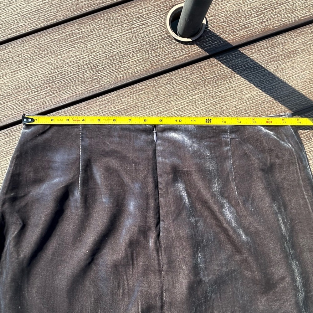 J. Crew Shimmer Grey/Silver Velvety Feel Gathered Mini Skirt Size 14 - Picture 8 of 8